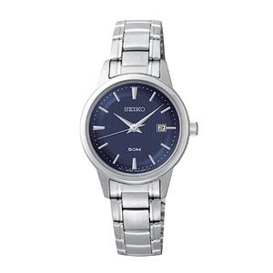SEIKO Women's Stainless Steel Blue Dial Classic Design Watch
